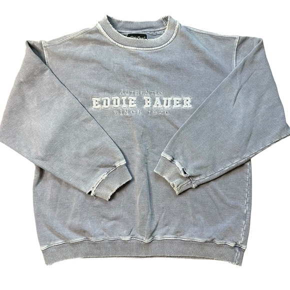 Vintage Eddie Bauer Gray Crewneck Sweatshirt Men’s L Made in Canada - Picture 1 of 6
